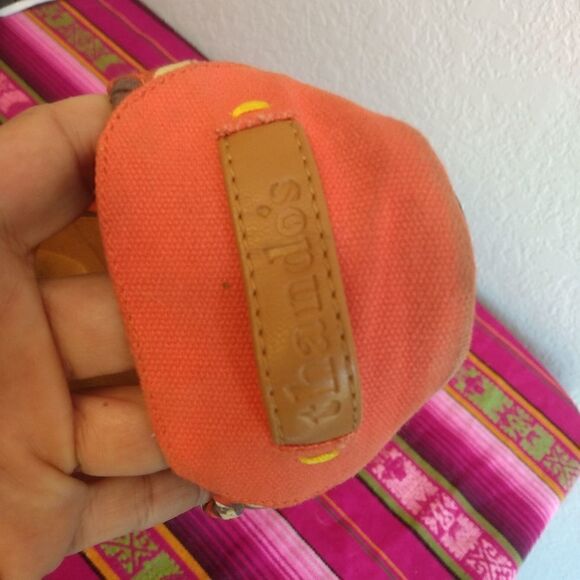 THANDO'S Orange, Green & White Squiggle Cotton Foldable Ballerina Flats 9 - Picture 8 of 13